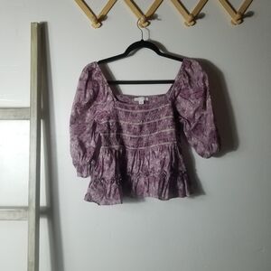 AMERICAN EAGLE WOMEN'S PUFFED SLEEVE CROP TOP SIZE SMALL